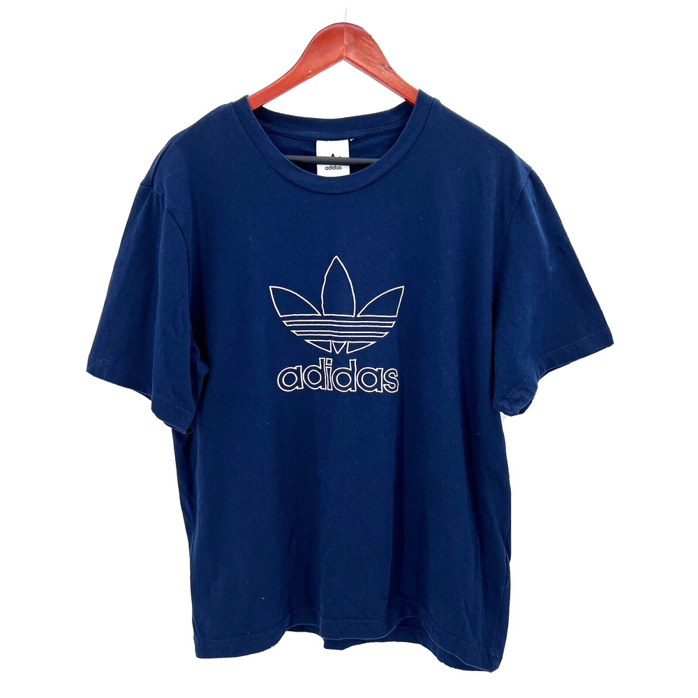 Adidas Navy Blue Embroidered Logo Short Sleeve T-Shirt